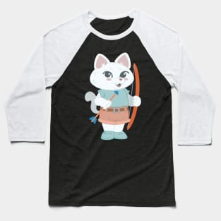 Archery Cute Cat Player - Girl Kids gift design Baseball T-Shirt